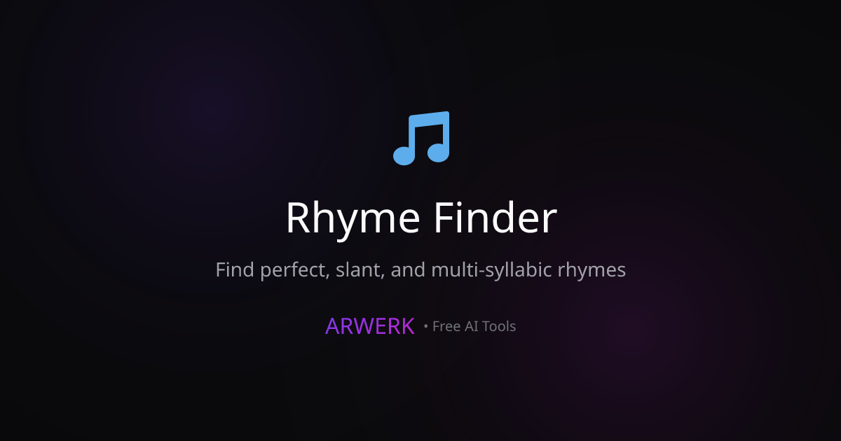 Rhyme Finder - Free AI Tool | ARWERK | ARWERK