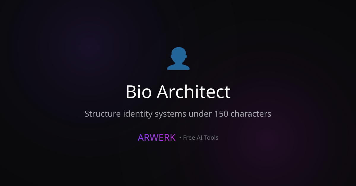 Bio Architect - Free AI Tool | ARWERK | ARWERK
