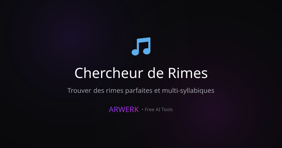 Chercheur de Rimes - Free AI Tool | ARWERK | ARWERK